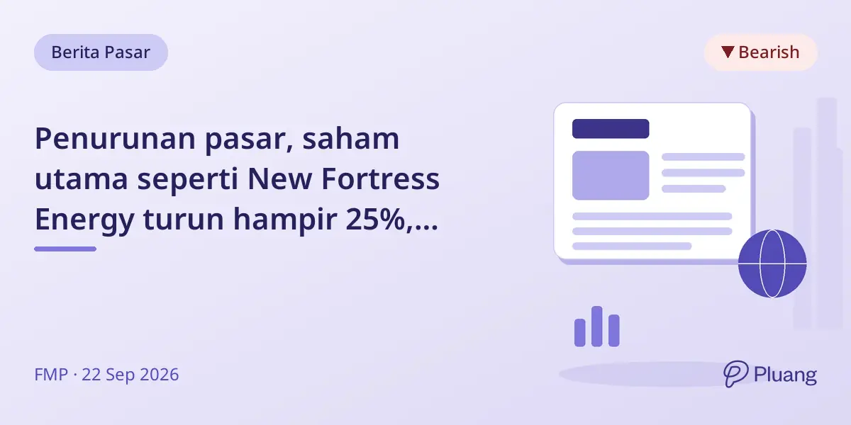 Penurunan pasar, saham utama seperti New Fortress Energy turun hampir 25%, saham kuantum dan teknologi juga melemah.