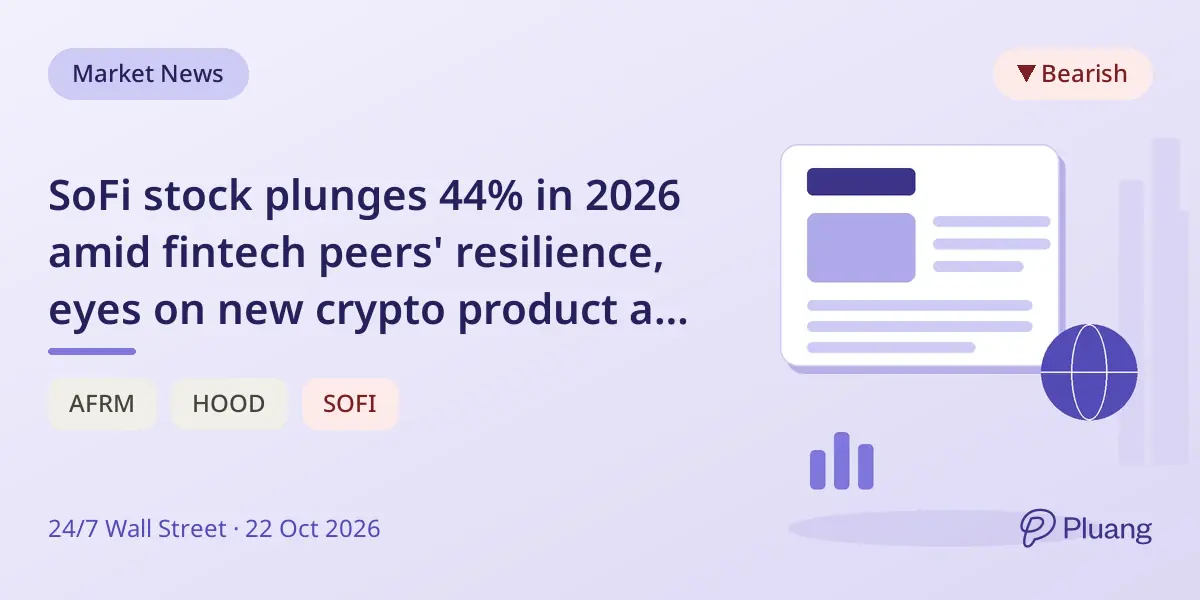 SoFi stock plunges 44% in 2026 amid fintech peers' resilience, eyes on new crypto product and upcoming earnings.