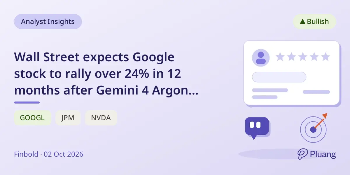 Wall Street expects Google stock to rally over 24% in 12 months after Gemini 4 Argon AI launch