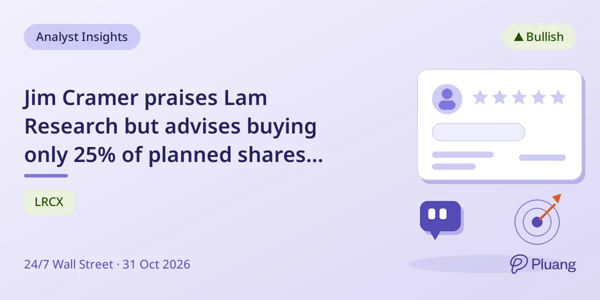Jim Cramer praises Lam Research but advises buying only 25% of planned shares amid stock volatility.