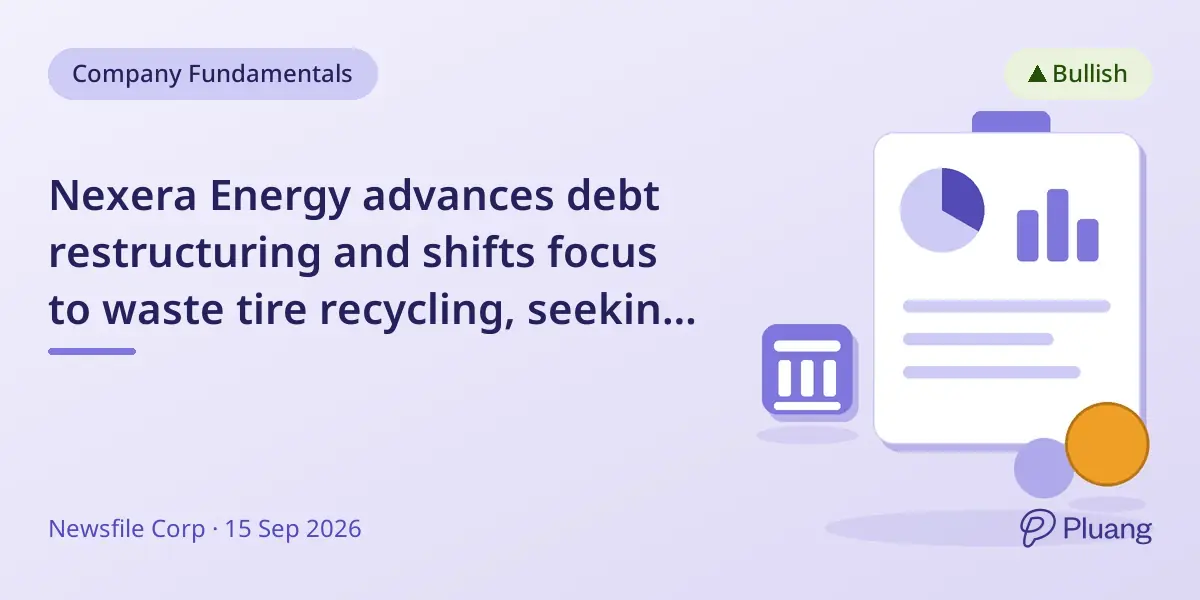 Nexera Energy advances debt restructuring and shifts focus to waste tire recycling, seeking full trading resumption.