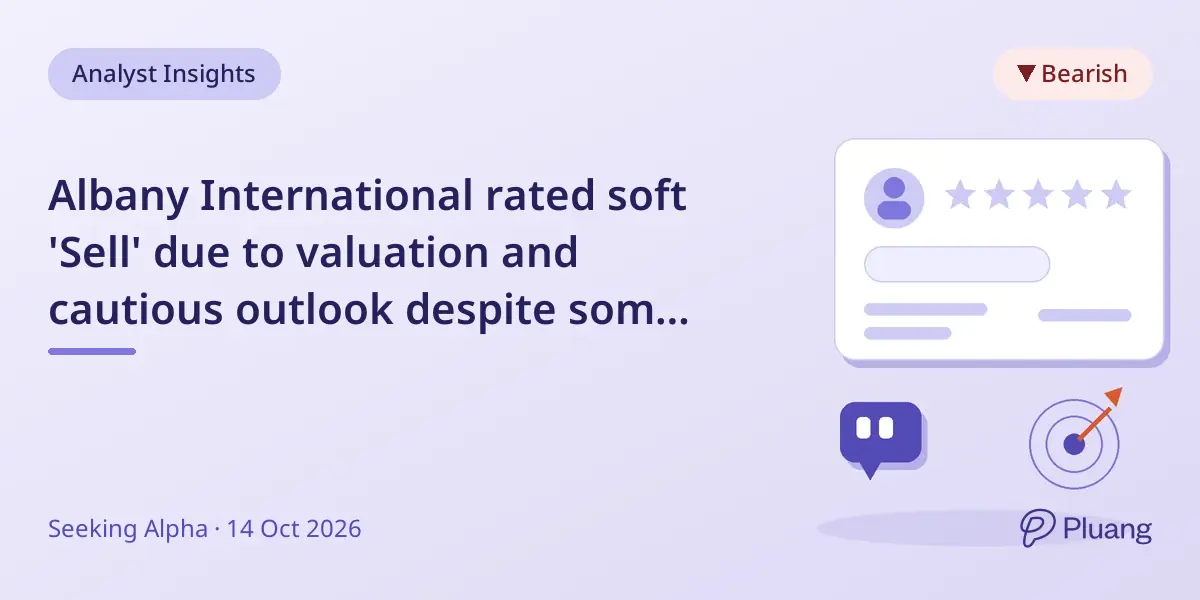 Albany International rated soft 'Sell' due to valuation and cautious outlook despite some operational gains.