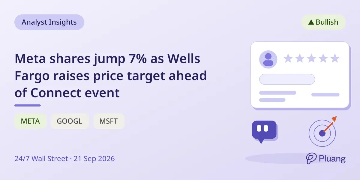 Meta shares jump 7% as Wells Fargo raises price target ahead of Connect event