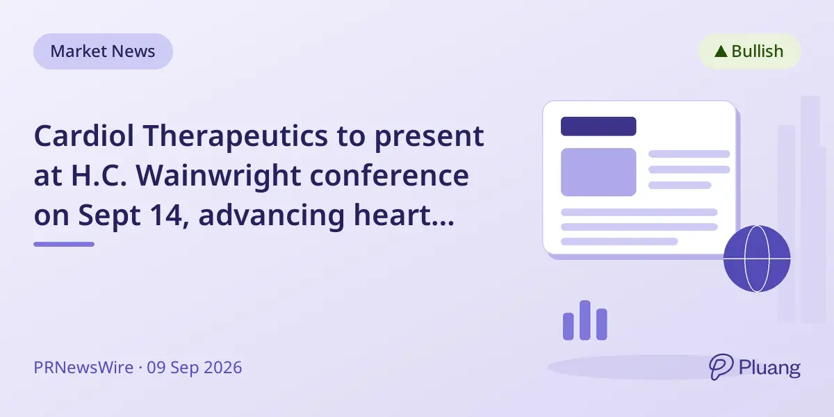Cardiol Therapeutics to present at H.C. Wainwright conference on Sept 14, advancing heart disease therapies.