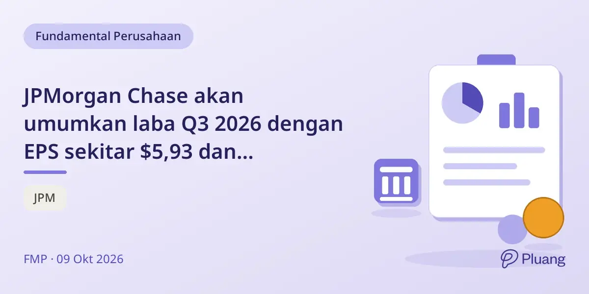 JPMorgan Chase akan umumkan laba Q3 2026 dengan EPS sekitar $5,93 dan pendapatan sekitar $51,7 miliar pada 13 Okt