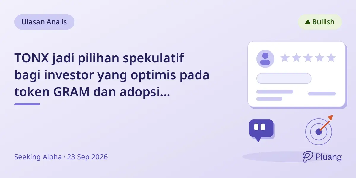 TONX jadi pilihan spekulatif bagi investor yang optimis pada token GRAM dan adopsi blockchain Telegram.