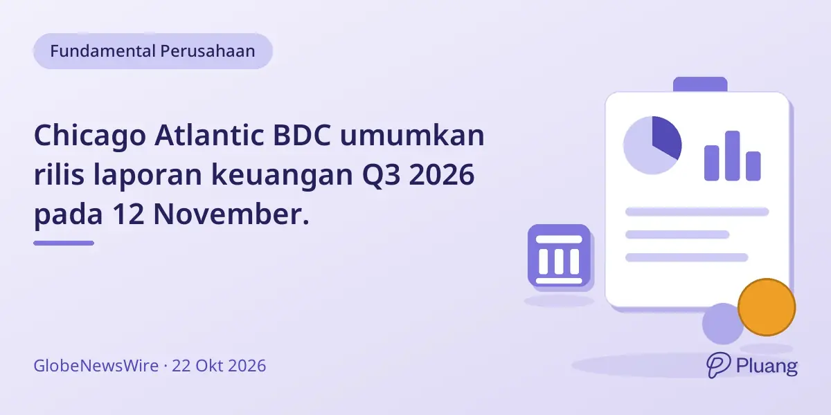 Chicago Atlantic BDC umumkan rilis laporan keuangan Q3 2026 pada 12 November.