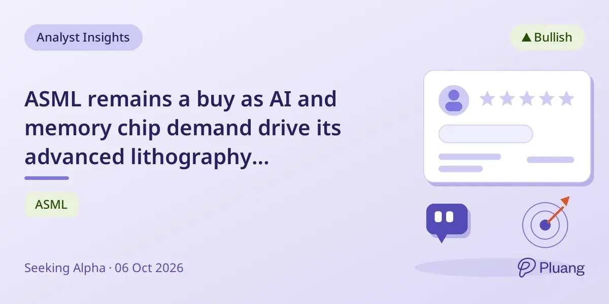 ASML remains a buy as AI and memory chip demand drive its advanced lithography machines.