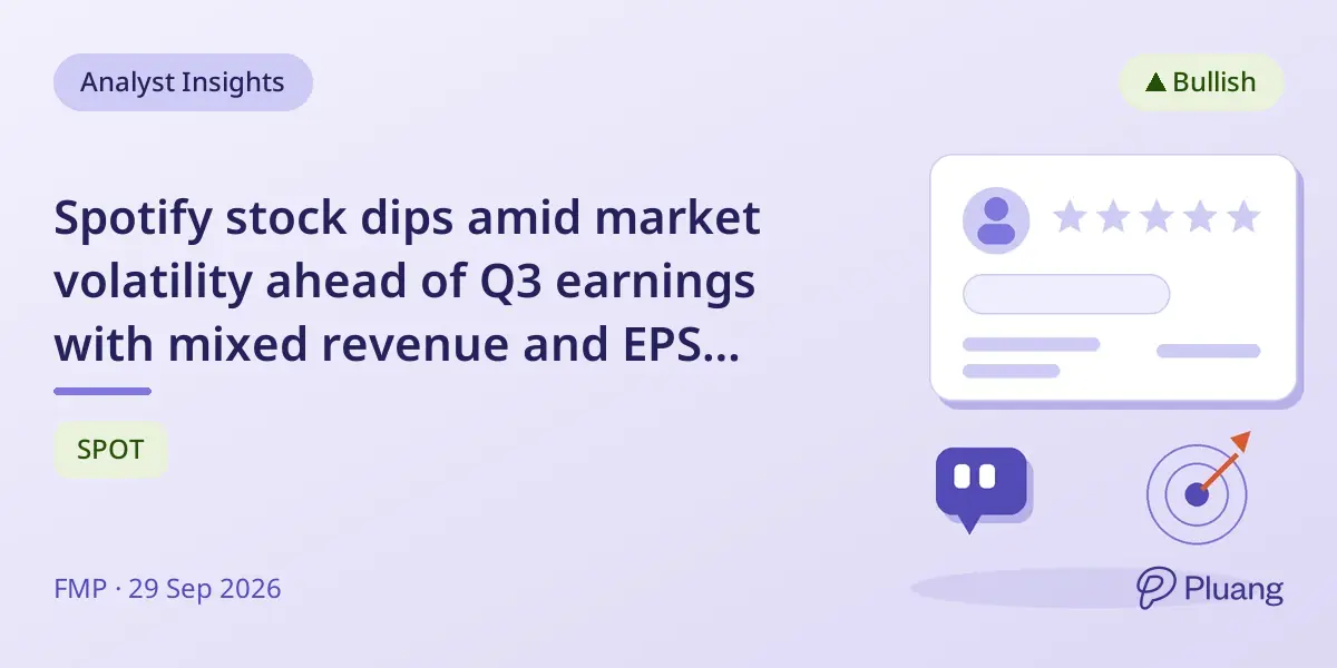 Spotify stock dips amid market volatility ahead of Q3 earnings with mixed revenue and EPS forecasts.