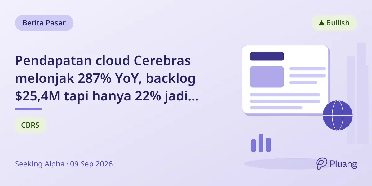 Pendapatan cloud Cerebras melonjak 287% YoY, backlog $25,4M tapi hanya 22% jadi pendapatan hingga 2028