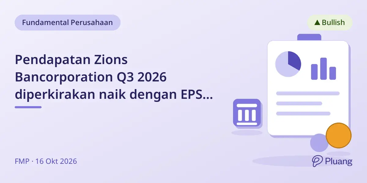 Pendapatan Zions Bancorporation Q3 2026 diperkirakan naik dengan EPS $1,64 dan pendapatan $890 juta.