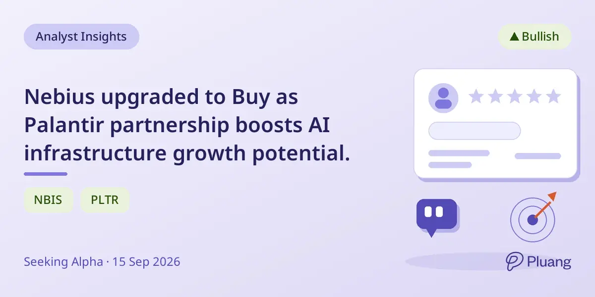 Nebius upgraded to Buy as Palantir partnership boosts AI infrastructure growth potential.