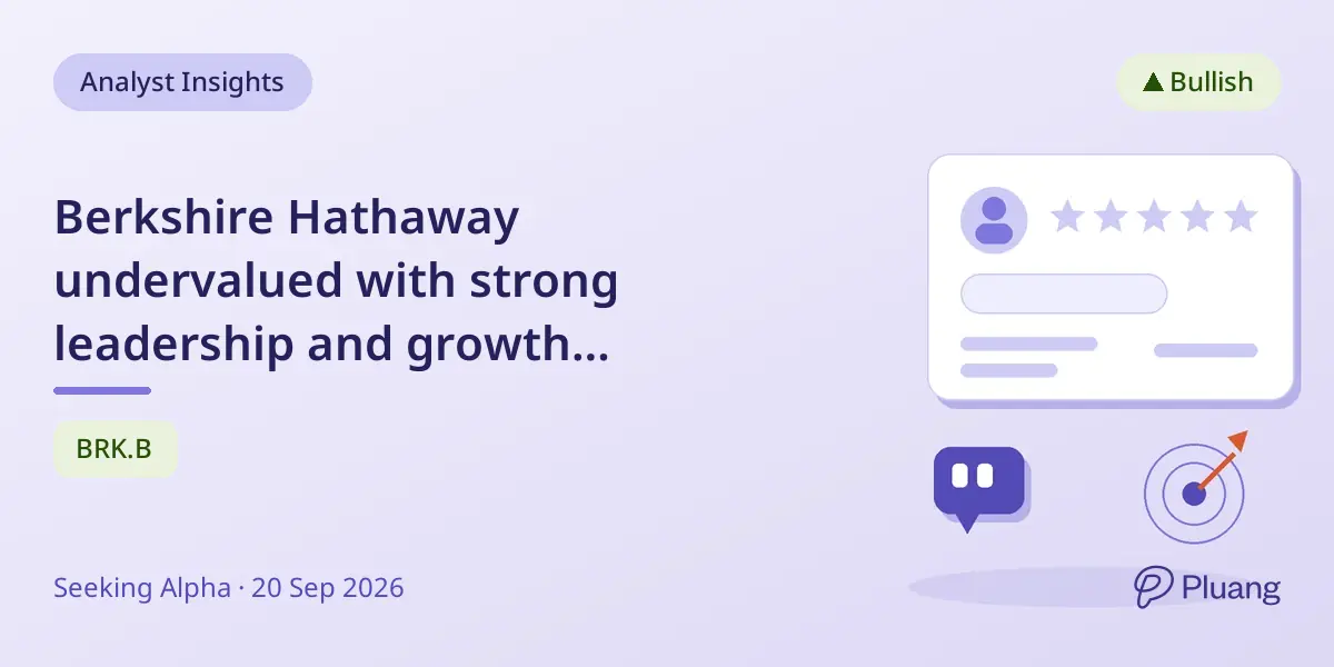 Berkshire Hathaway undervalued with strong leadership and growth prospects, seen as a solid long-term buy.