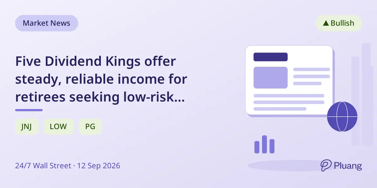 Five Dividend Kings offer steady, reliable income for retirees seeking low-risk investments.