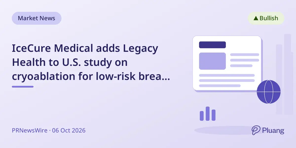 IceCure Medical adds Legacy Health to U.S. study on cryoablation for low-risk breast cancer