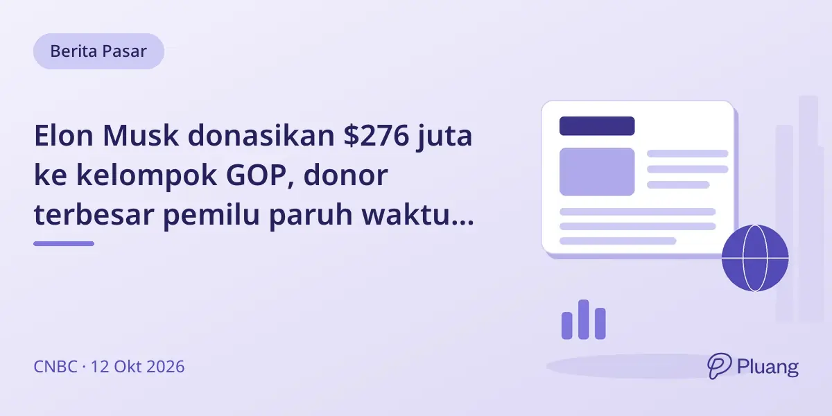 Elon Musk donasikan $276 juta ke kelompok GOP, donor terbesar pemilu paruh waktu 2026.