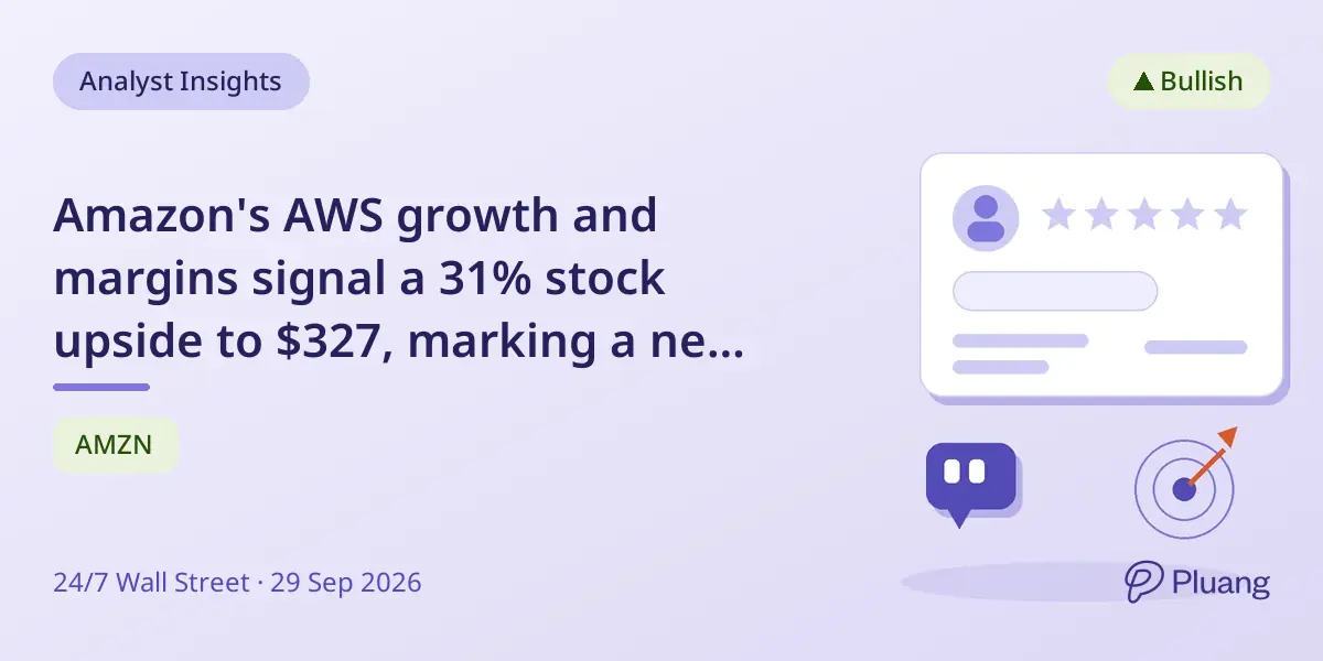 Amazon's AWS growth and margins signal a 31% stock upside to $327, marking a new profitable phase.