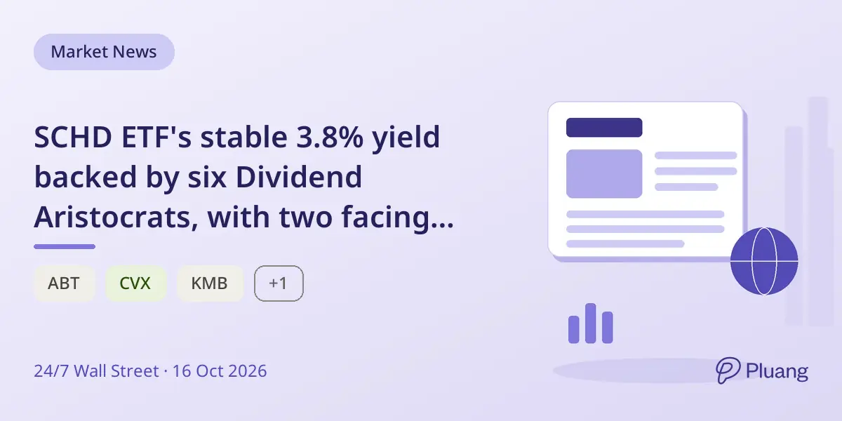SCHD ETF's stable 3.8% yield backed by six Dividend Aristocrats, with two facing payout risks.