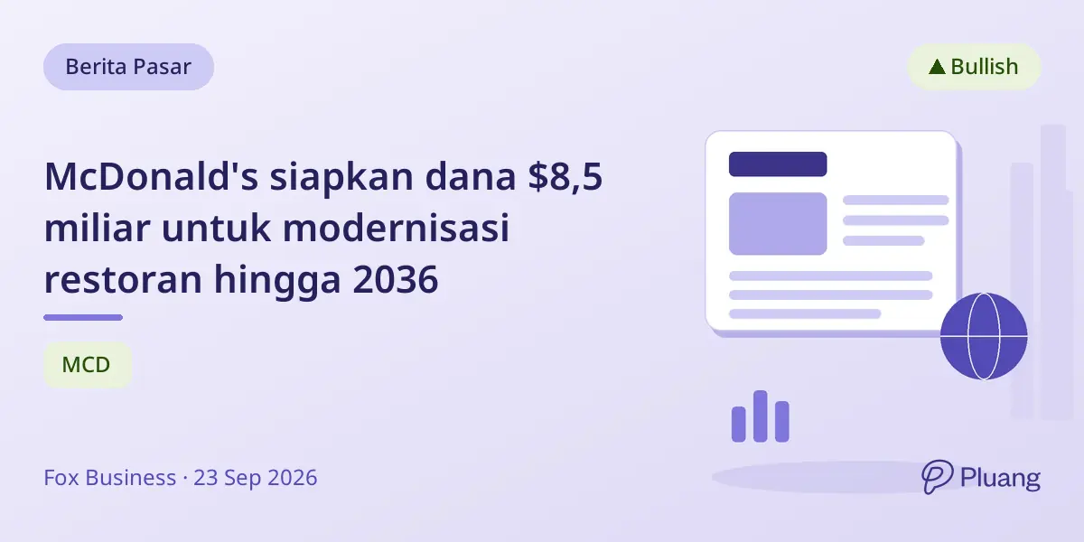 McDonald's siapkan dana $8,5 miliar untuk modernisasi restoran hingga 2036