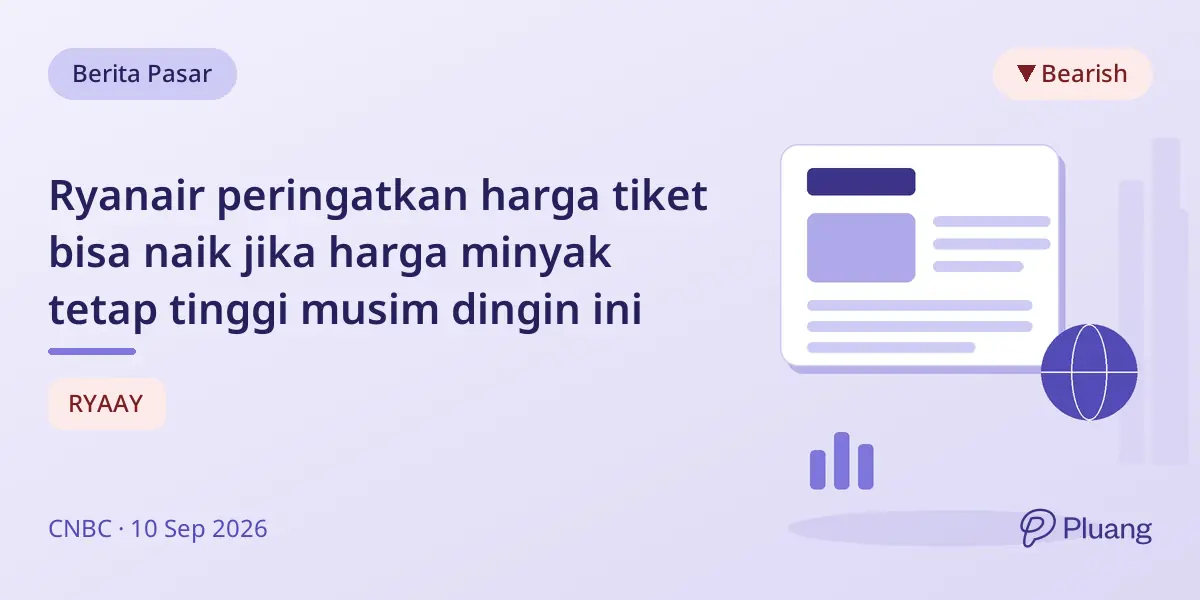 Ryanair peringatkan harga tiket bisa naik jika harga minyak tetap tinggi musim dingin ini