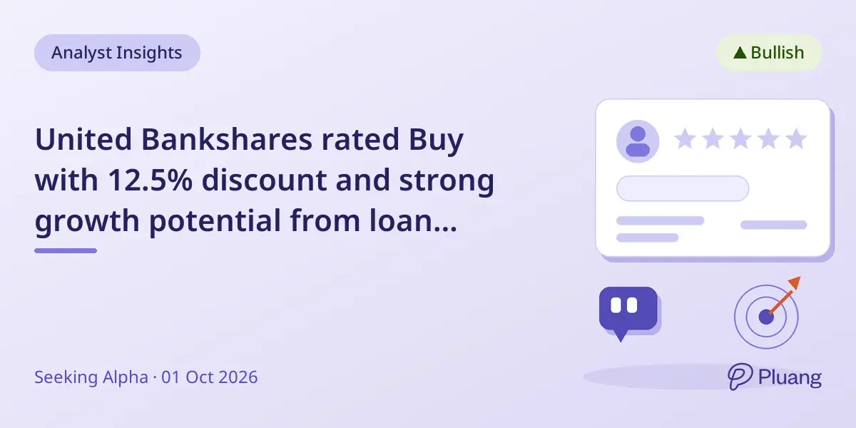 United Bankshares rated Buy with 12.5% discount and strong growth potential from loan repricing.