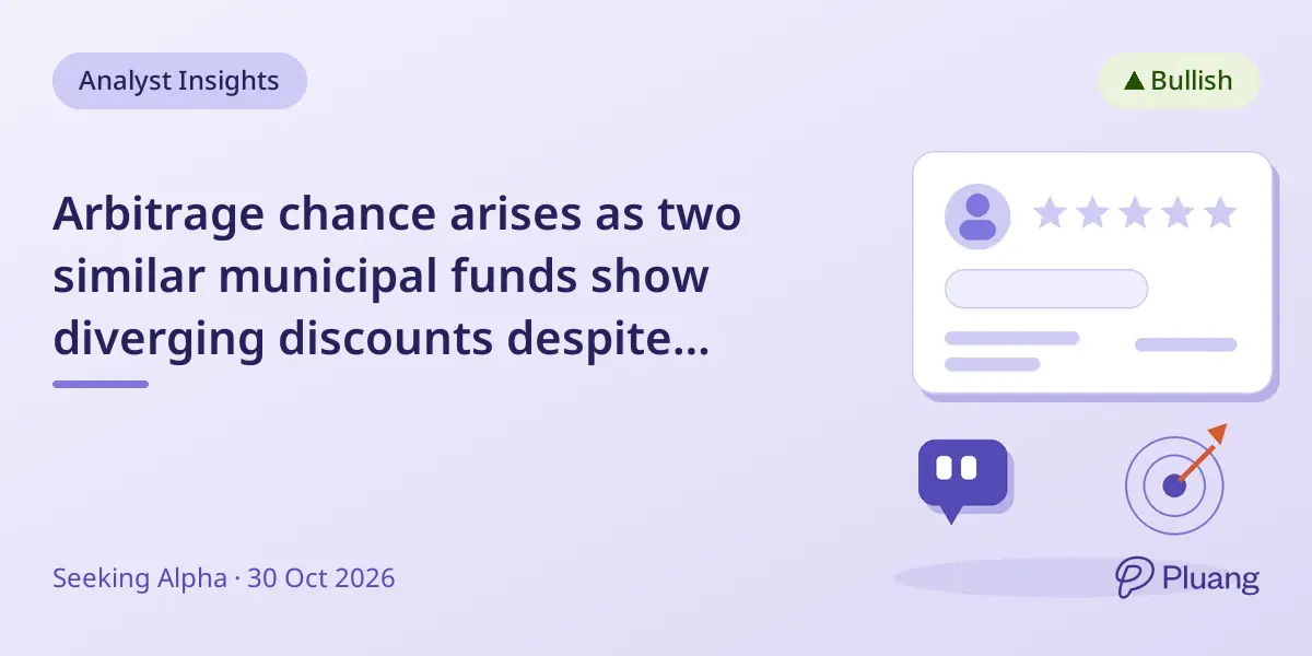 Arbitrage chance arises as two similar municipal funds show diverging discounts despite 96% NAV correlation.