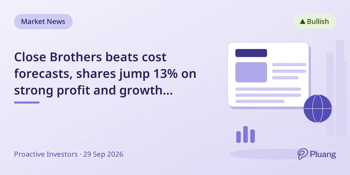 Close Brothers beats cost forecasts, shares jump 13% on strong profit and growth outlook