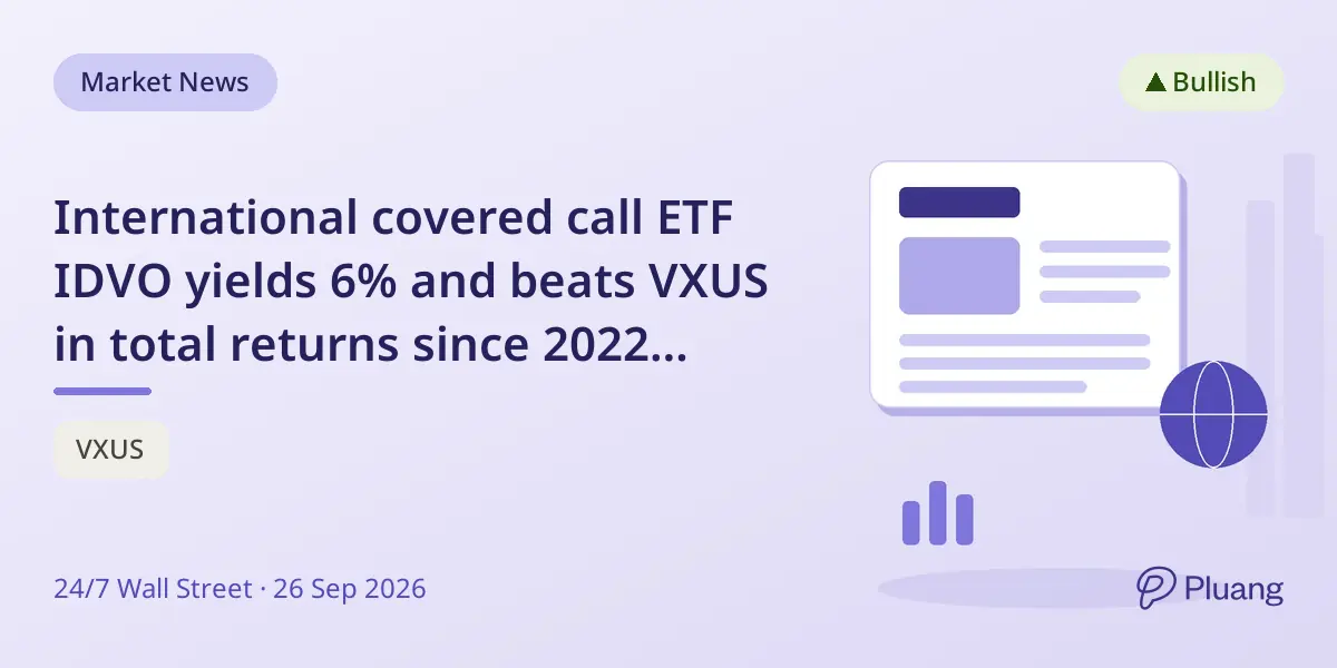 International covered call ETF IDVO yields 6% and beats VXUS in total returns since 2022 launch.