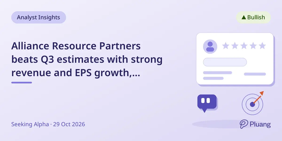 Alliance Resource Partners beats Q3 estimates with strong revenue and EPS growth, maintaining Buy rating.