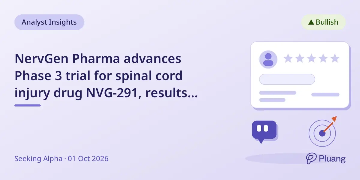NervGen Pharma advances Phase 3 trial for spinal cord injury drug NVG-291, results expected by 1H 2028