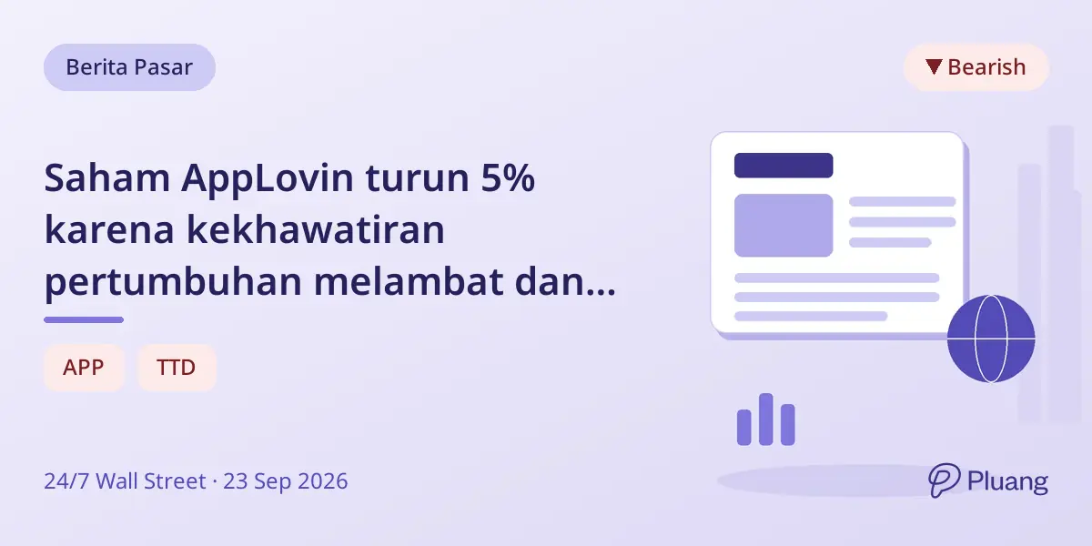 Saham AppLovin turun 5% karena kekhawatiran pertumbuhan melambat dan tekanan persaingan.