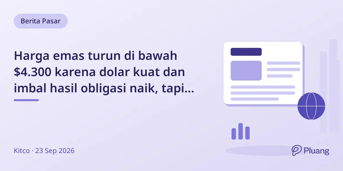 Harga emas turun di bawah $4.300 karena dolar kuat dan imbal hasil obligasi naik, tapi permintaan investasi tetap kuat.