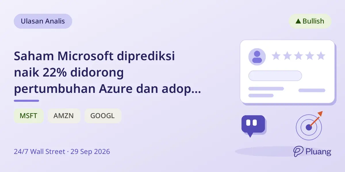 Saham Microsoft diprediksi naik 22% didorong pertumbuhan Azure dan adopsi Copilot.
