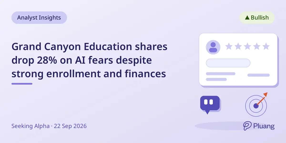 Grand Canyon Education shares drop 28% on AI fears despite strong enrollment and finances