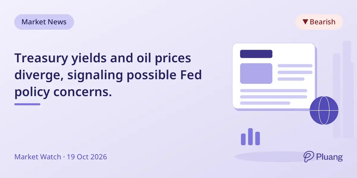 Treasury yields and oil prices diverge, signaling possible Fed policy concerns.