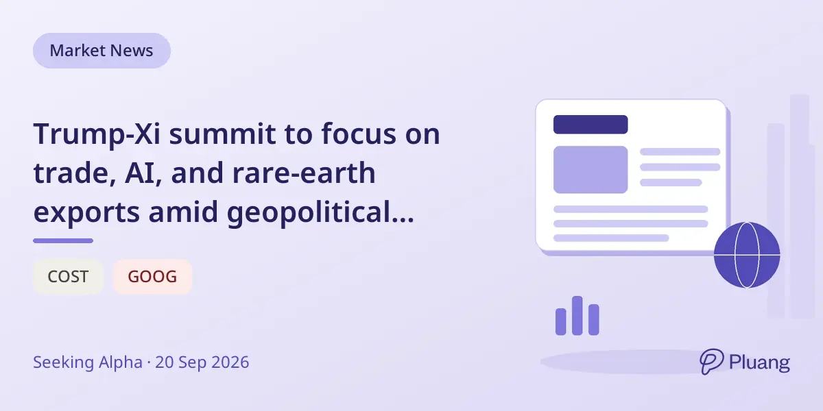 Trump-Xi summit to focus on trade, AI, and rare-earth exports amid geopolitical tensions.