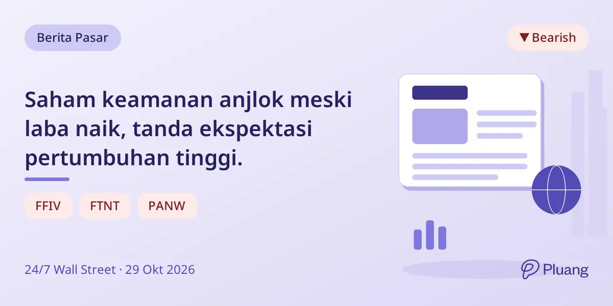 Saham keamanan anjlok meski laba naik, tanda ekspektasi pertumbuhan tinggi.