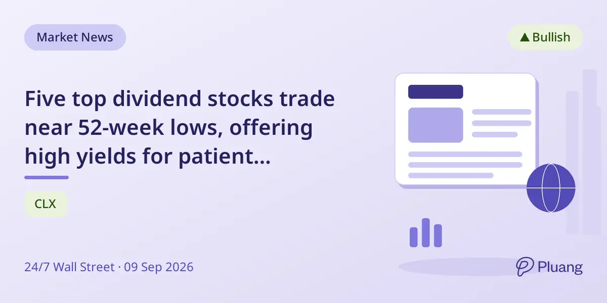 Five top dividend stocks trade near 52-week lows, offering high yields for patient investors.