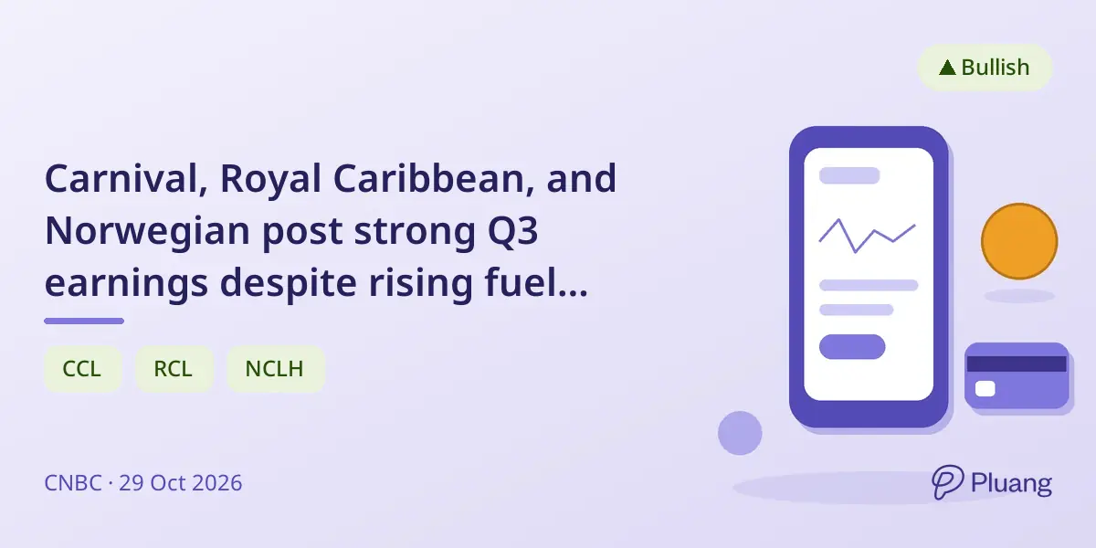 Carnival, Royal Caribbean, and Norwegian post strong Q3 earnings despite rising fuel costs.