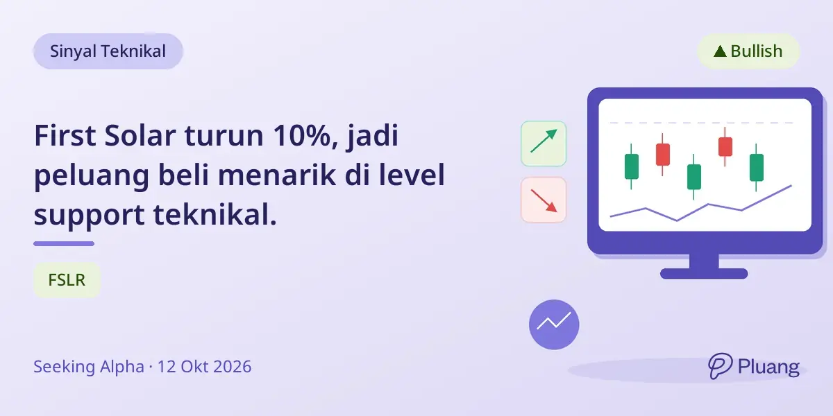 First Solar turun 10%, jadi peluang beli menarik di level support teknikal.