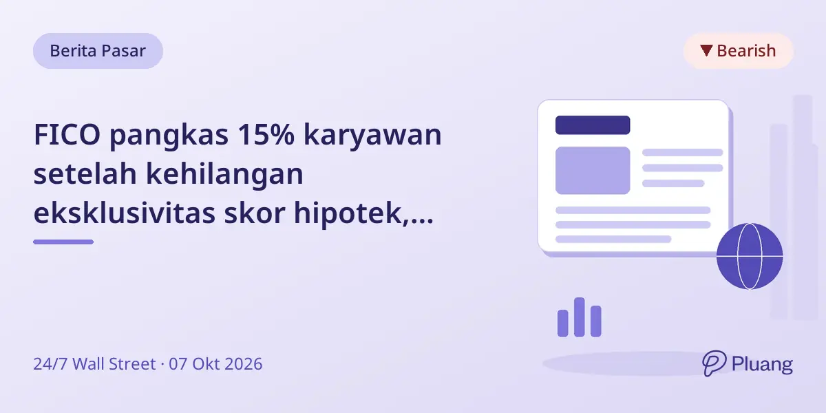 FICO pangkas 15% karyawan setelah kehilangan eksklusivitas skor hipotek, saham turun 58% tahun ini.