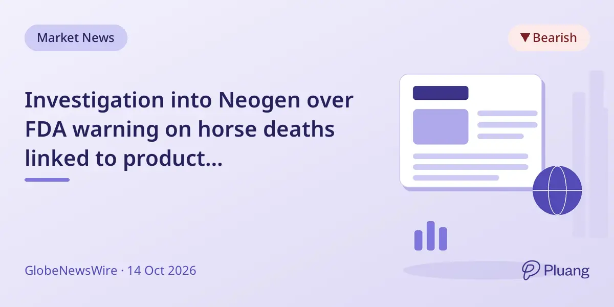 Investigation into Neogen over FDA warning on horse deaths linked to product contamination