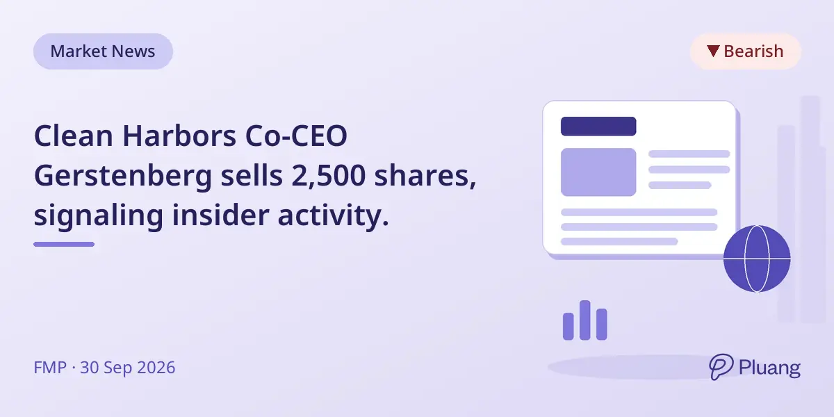 Clean Harbors Co-CEO Gerstenberg sells 2,500 shares, signaling insider activity.