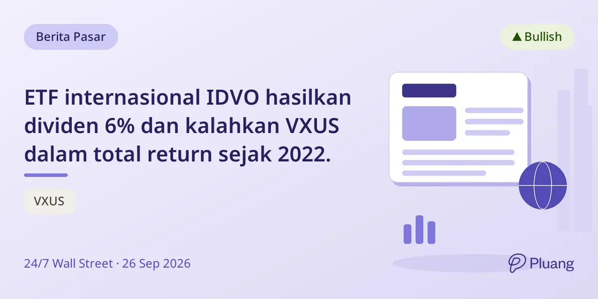 ETF internasional IDVO hasilkan dividen 6% dan kalahkan VXUS dalam total return sejak 2022.