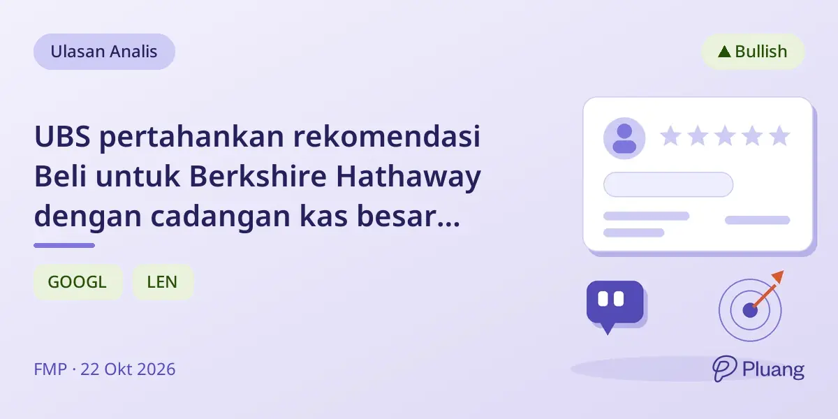 UBS pertahankan rekomendasi Beli untuk Berkshire Hathaway dengan cadangan kas besar dan investasi strategis.