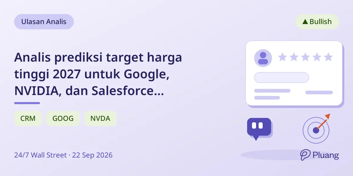 Analis prediksi target harga tinggi 2027 untuk Google, NVIDIA, dan Salesforce didorong oleh pertumbuhan AI.