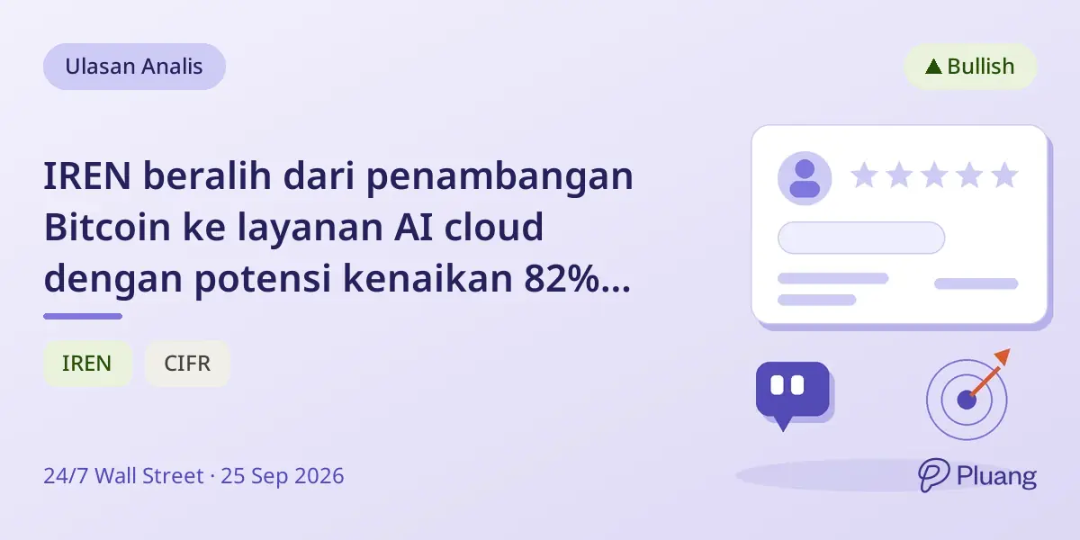 IREN beralih dari penambangan Bitcoin ke layanan AI cloud dengan potensi kenaikan 82% setelah hapus nilai perangkat keras $450 juta.