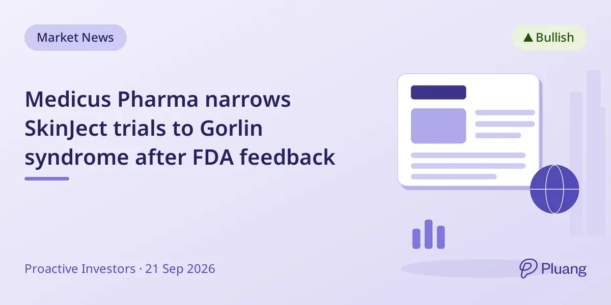 Medicus Pharma narrows SkinJect trials to Gorlin syndrome after FDA feedback
