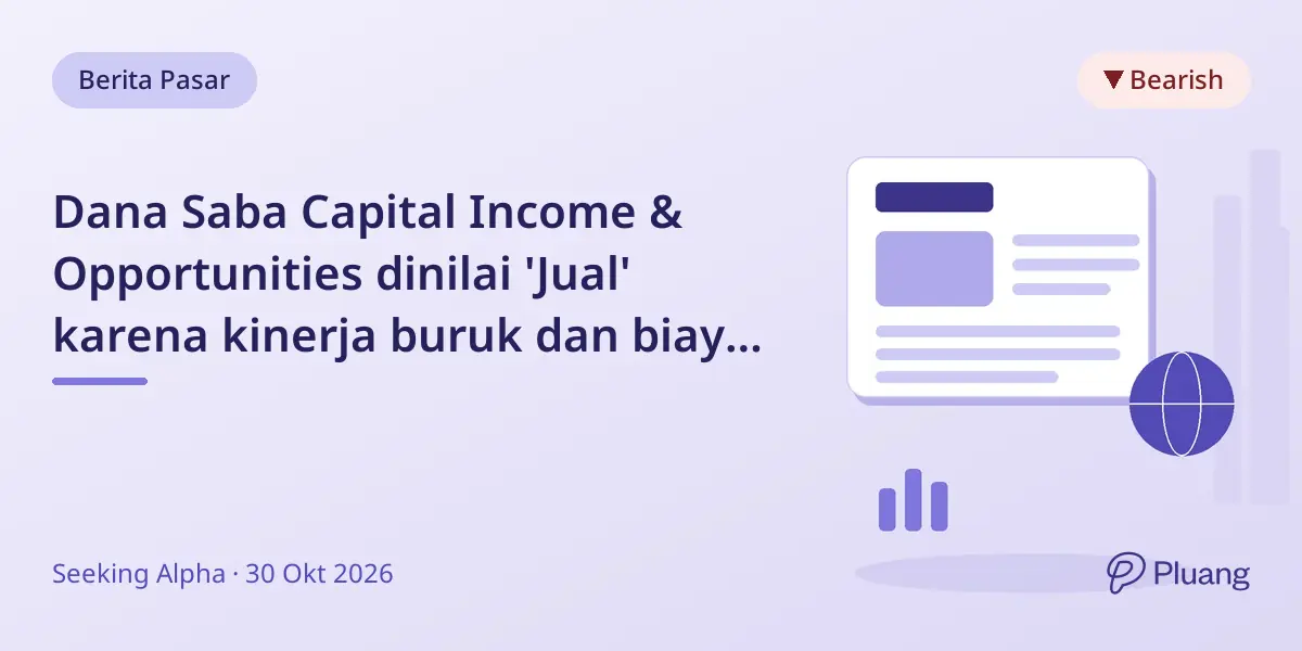 Dana Saba Capital Income & Opportunities dinilai 'Jual' karena kinerja buruk dan biaya tinggi.