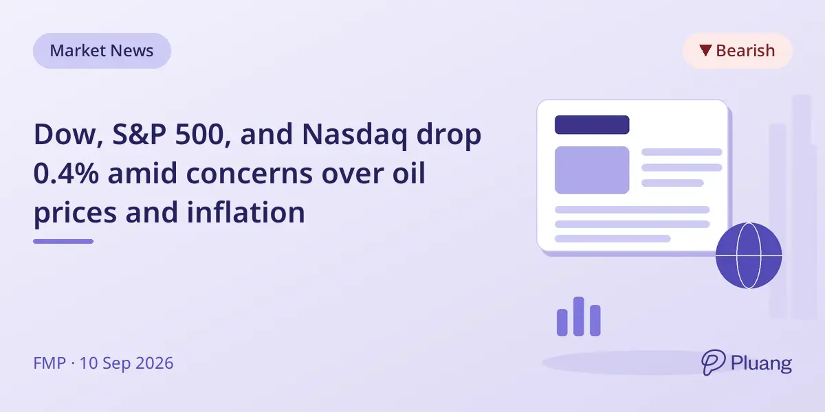 Dow, S&P 500, and Nasdaq drop 0.4% amid concerns over oil prices and inflation